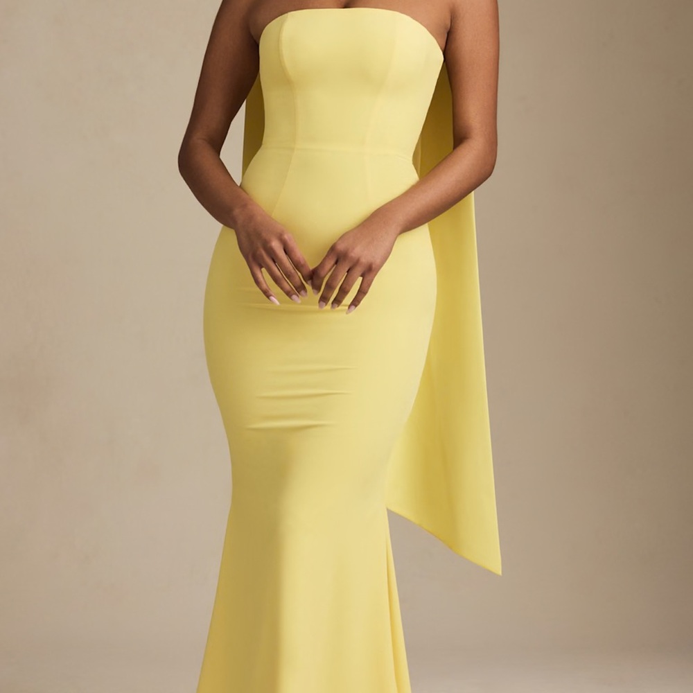 Oh Polly Yellow Strapless Maxi Dress